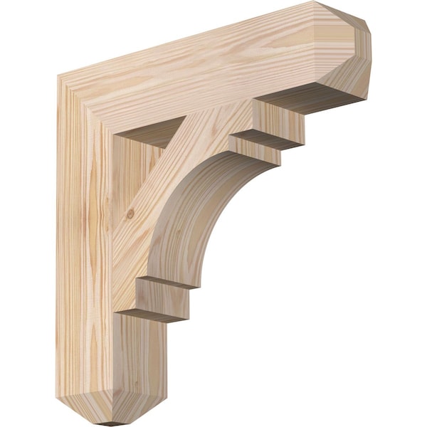 Ekena Millwork Merced Craftsman Smooth Bracket, Douglas Fir, 3 1/2"W x 16"D x 16"H BKT04X16X16MRC04SDF - main